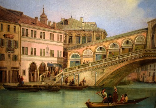 XIXe siècle - Venise, le pont du Rialto - Giuseppe Coen (1811– 1856)